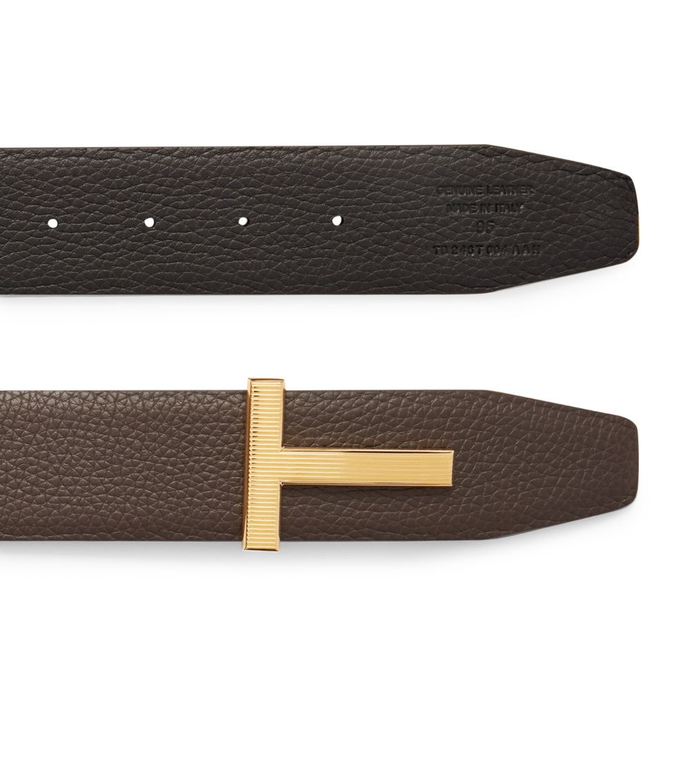 Tom Ford Tom Ford Leather Reversible T Ridge Belt