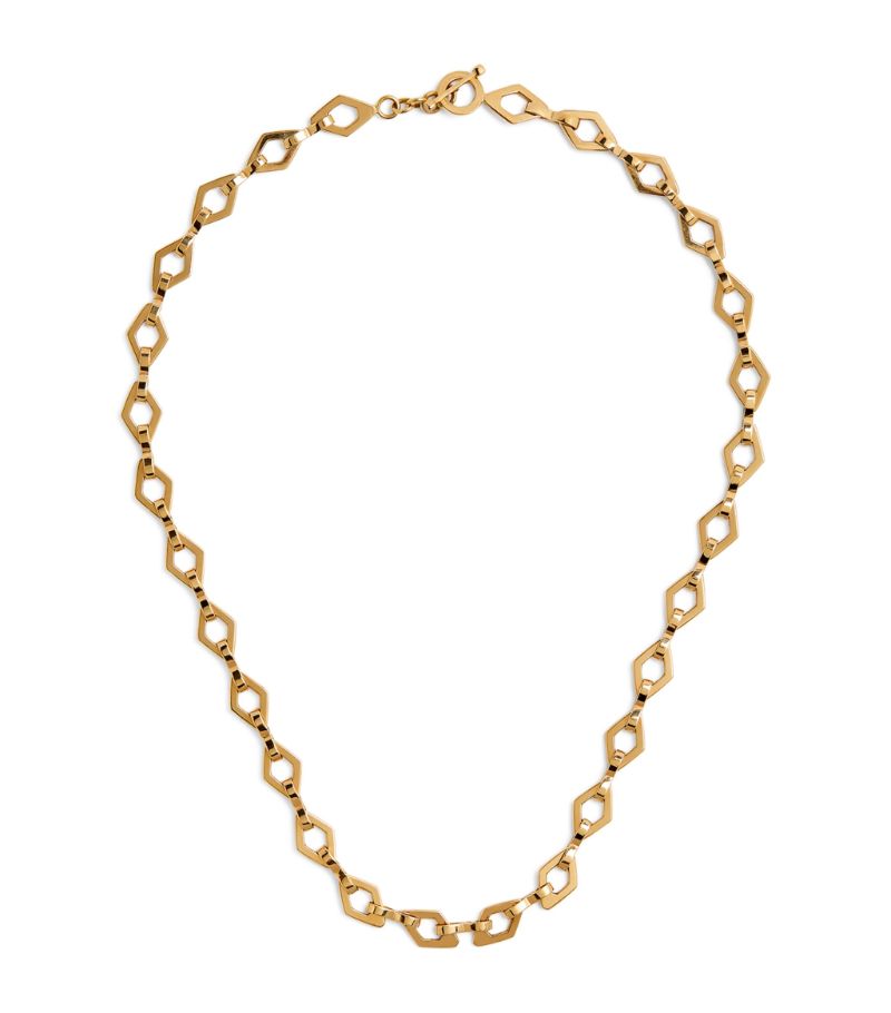 Azlee Azlee Yellow Gold Lozenge Link Chain Necklace
