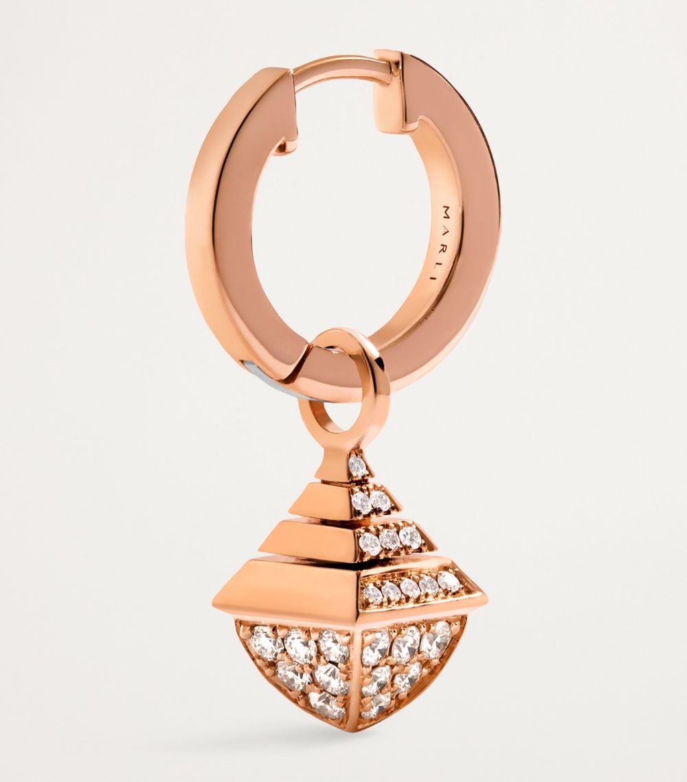  Marli New York Mini Rose Gold And Diamond Cleo Rev Drop Earrings