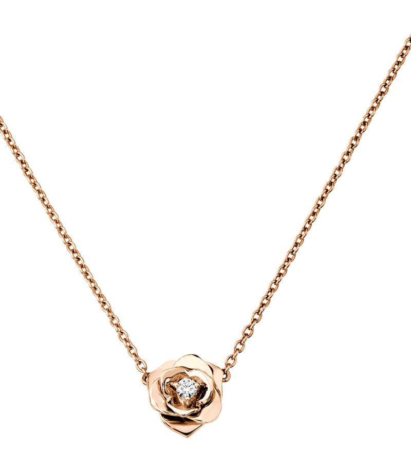 Piaget Piaget Rose Gold And Diamond Rose Pendant Necklace