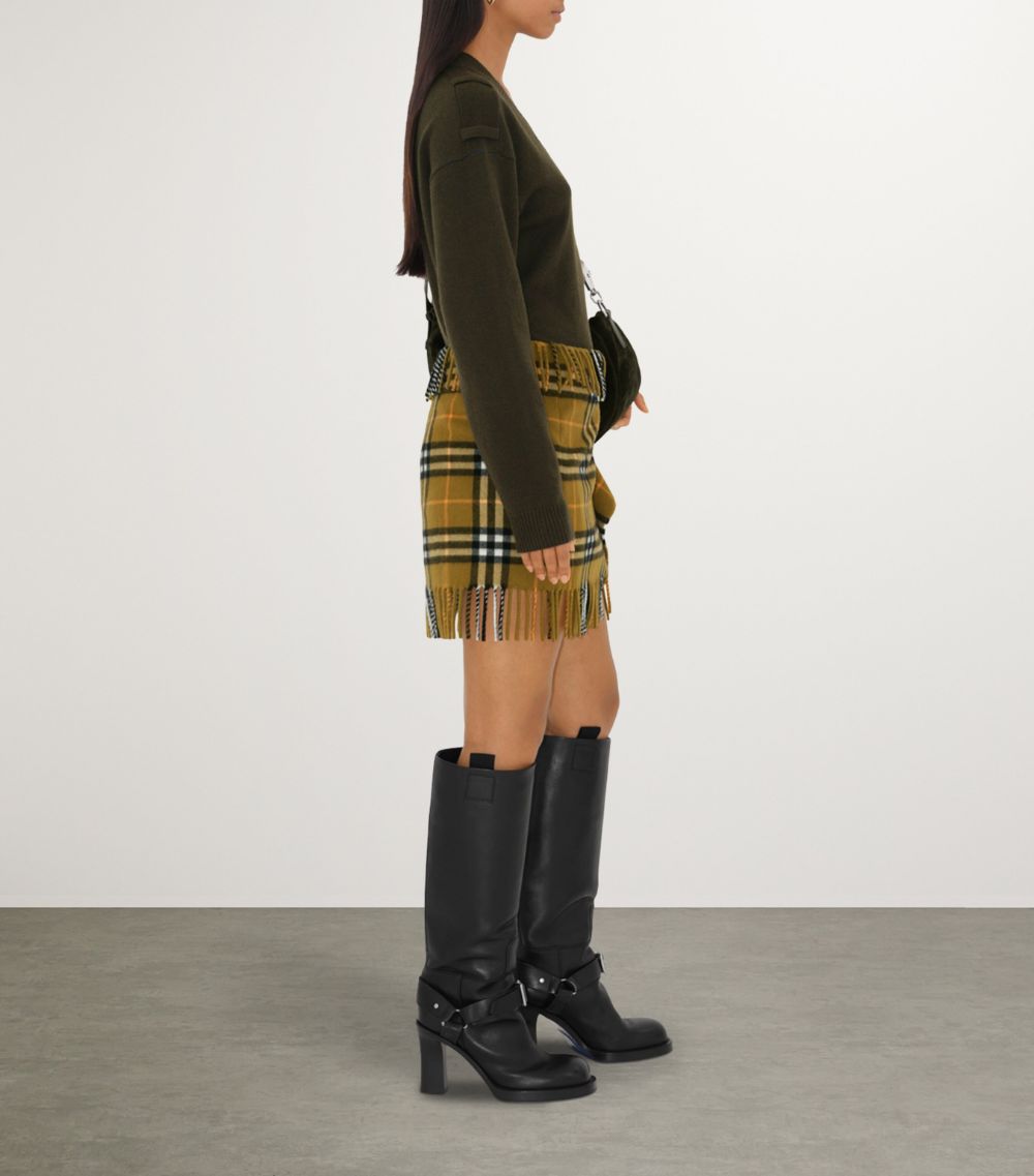 Burberry Burberry Wool-Cashmere Check Scarf Skirt