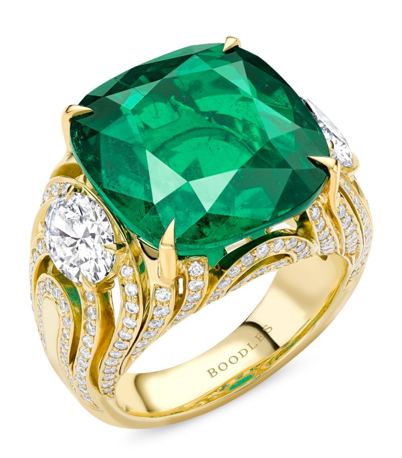 Boodles Boodles Yellow Gold, Platinum, Diamond And Emerald A Family Journey Kyoto Ring