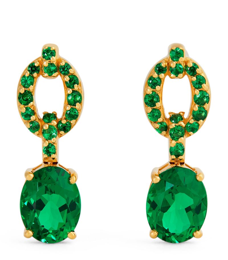 Nadine Aysoy Nadine Aysoy Yellow Gold And Emerald Catena Drop Earrings