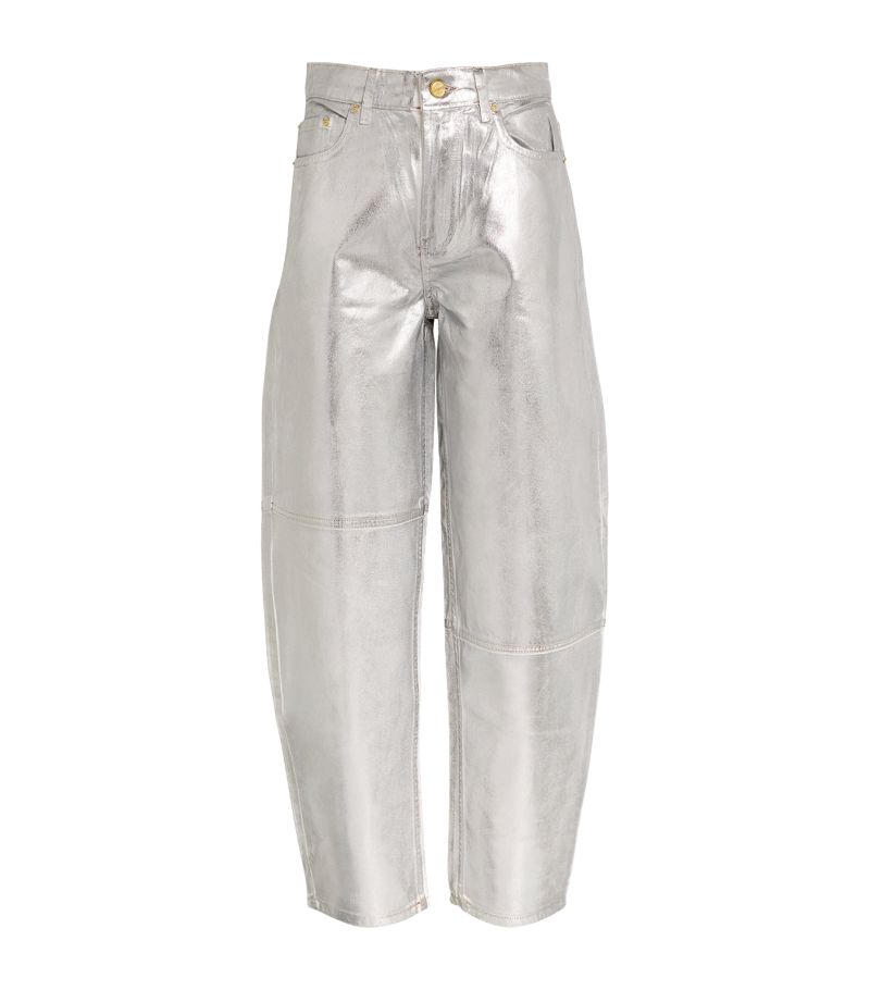 Ganni Ganni Foil-Coated Jeans