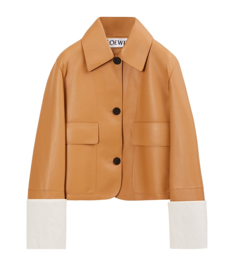 Loewe LOEWE Leather Cropped Jacket