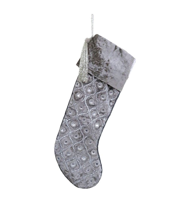 Harrods Harrods Velvet Embellished Stocking