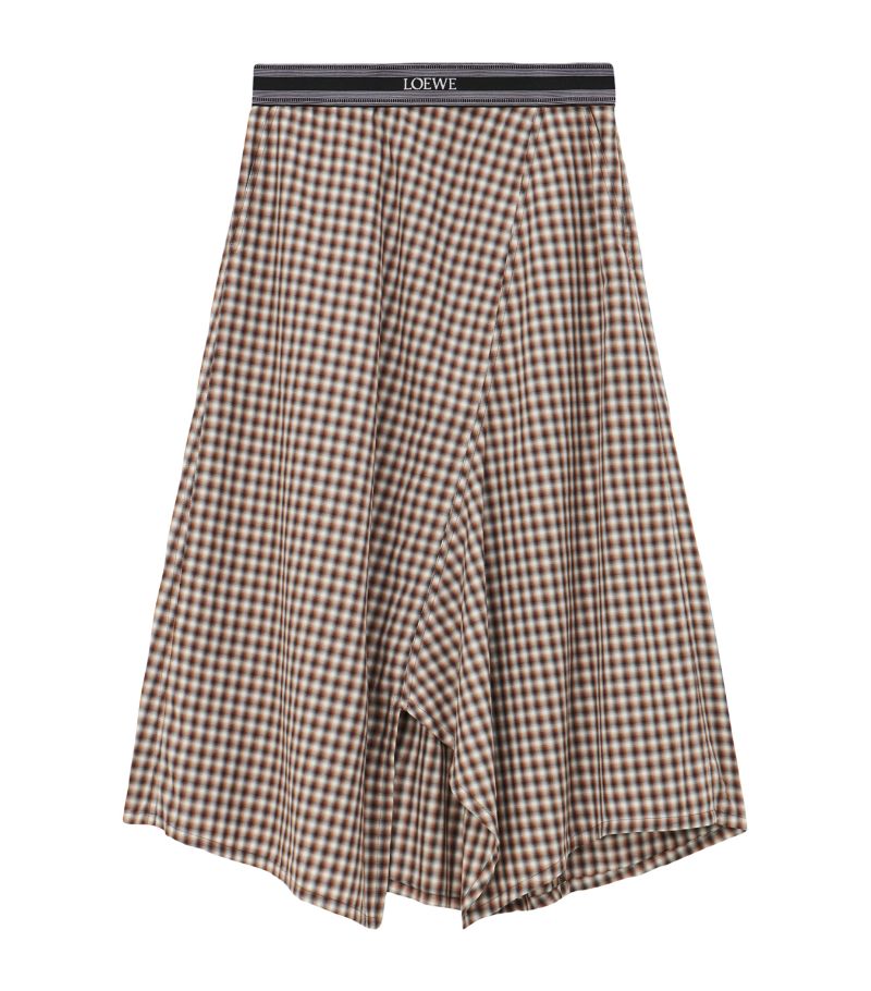 Loewe Loewe Check Asymmetric Midi Skirt