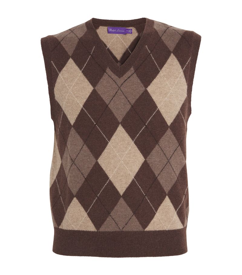 Ralph Lauren Purple Label Ralph Lauren Purple Label Cashmere Argyle-Knit Sweater Vest