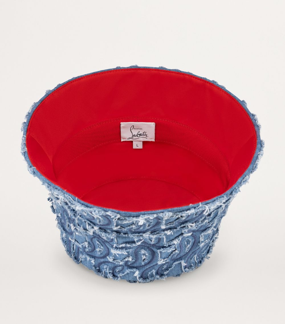 Christian Louboutin Christian Louboutin Bobino Denim Monogram Bucket Hat