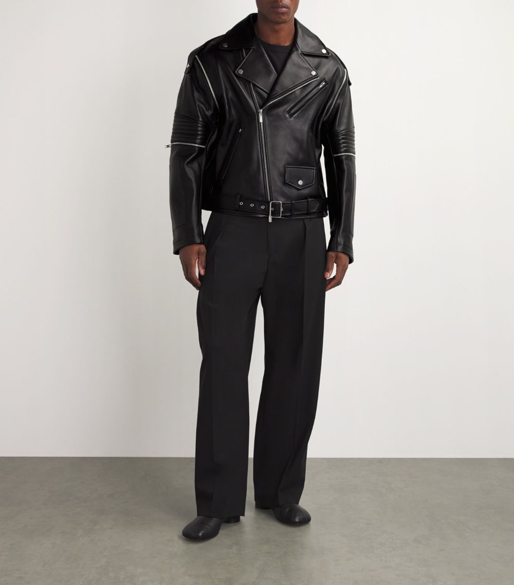 Helmut Lang Helmut Lang Leather Zip-Off Arms Biker Jacket