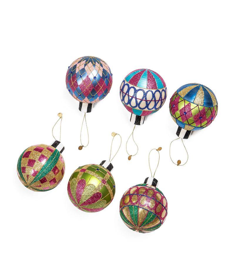 Mackenzie-Childs MacKenzie-Childs Glass Granny Kitsch Baubles (Set of 6)