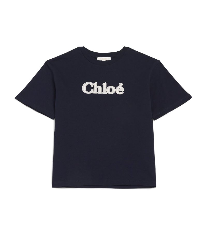 Chloé Kids Chloé Kids Cotton Embroidered Logo T-Shirt (4-14 Years)