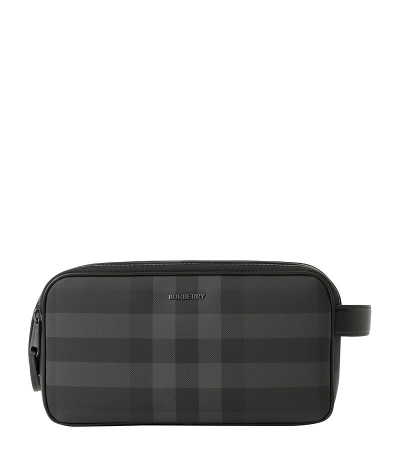 Burberry Burberry Check Leather-Trimmed Wash Bag