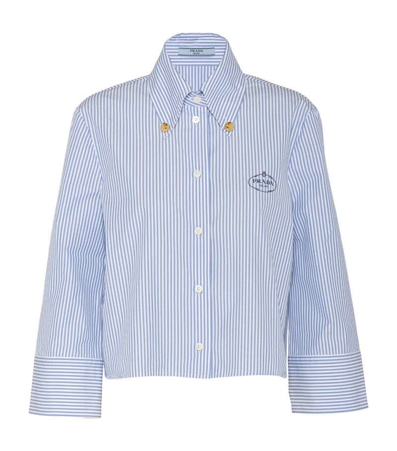 Prada Prada Embroiderd Logo Striped Shirt