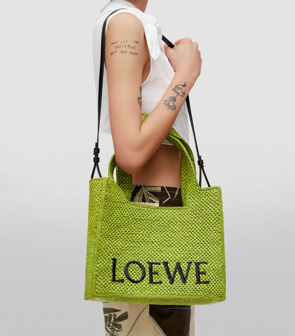 Loewe Loewe X Paula'S Ibiza Medium Raffia Font Tote Bag