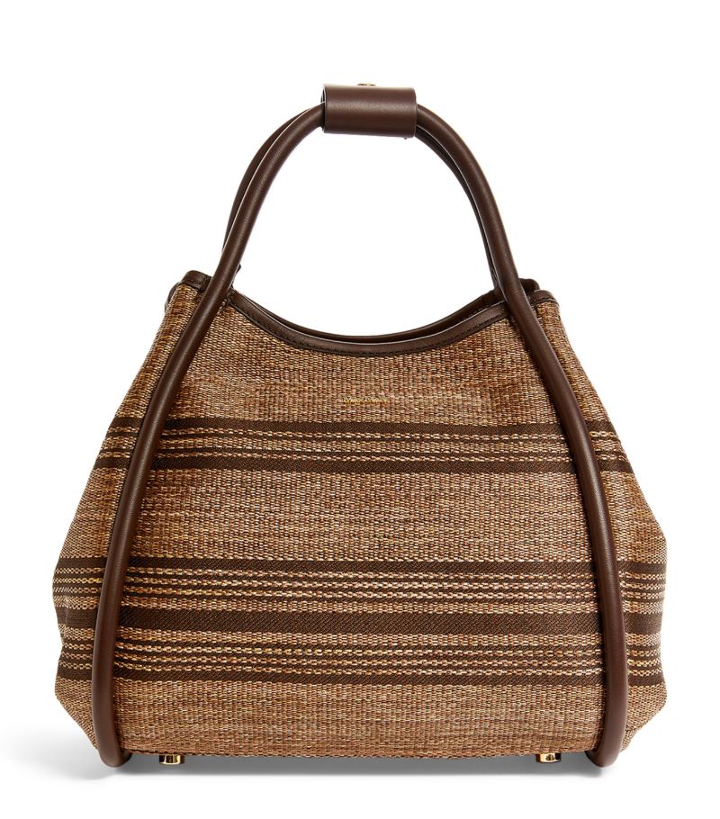 Max Mara Max Mara Small Raffia Marine Top-Handle Bag