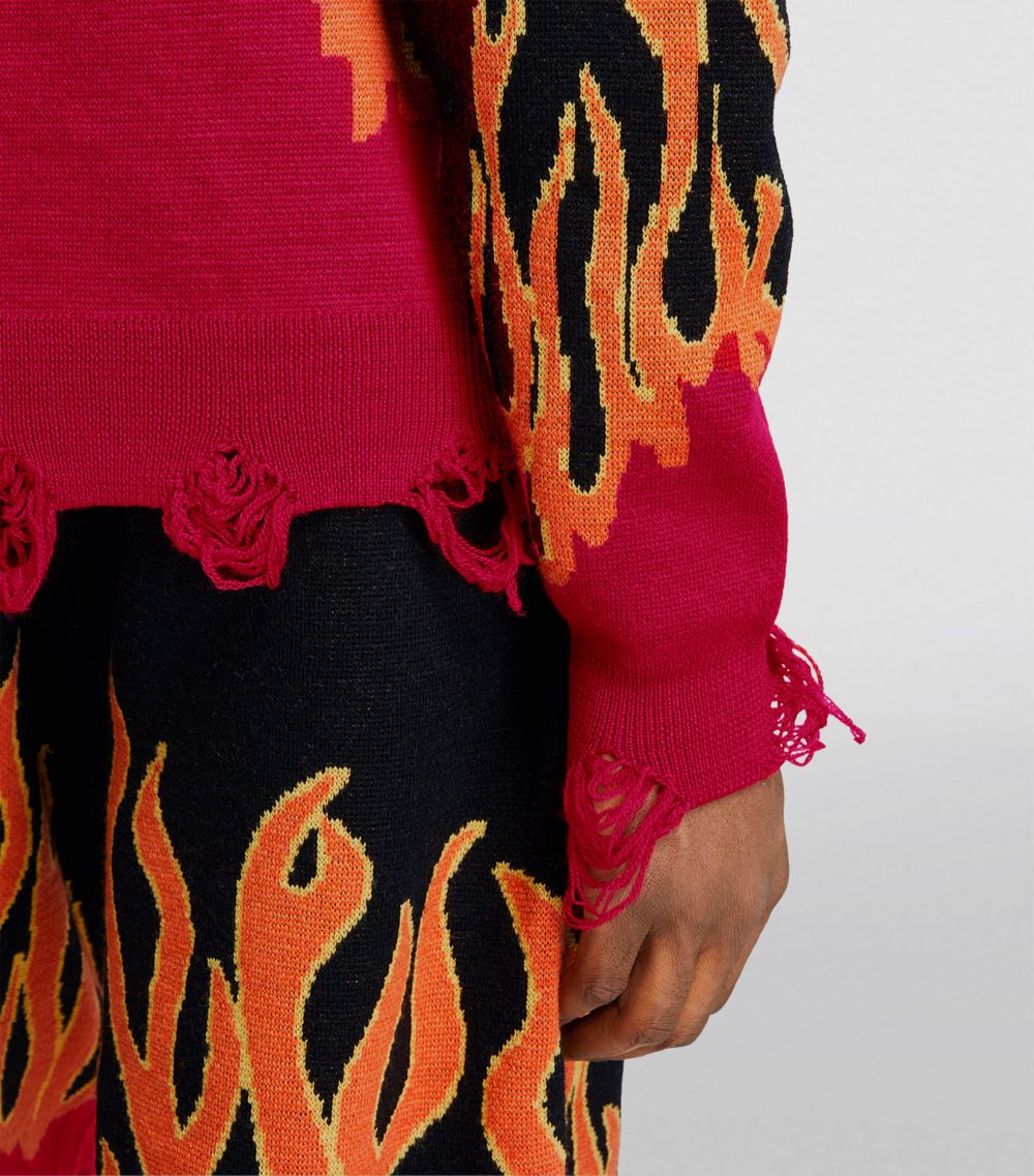 Haculla Haculla Distressed Wool Flames Sweater