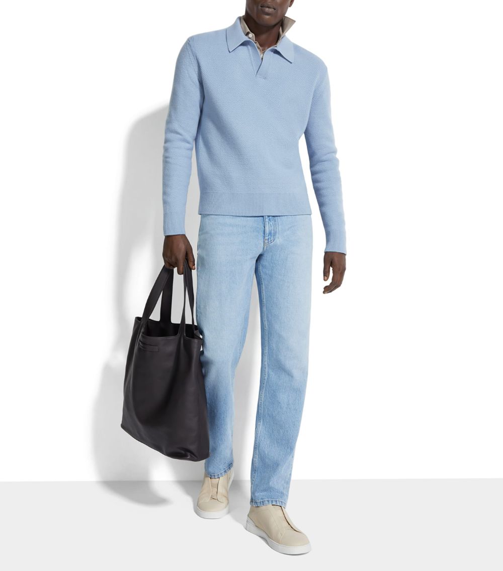 zegna Zegna Mélange Oasi Cashmere Polo Shirt