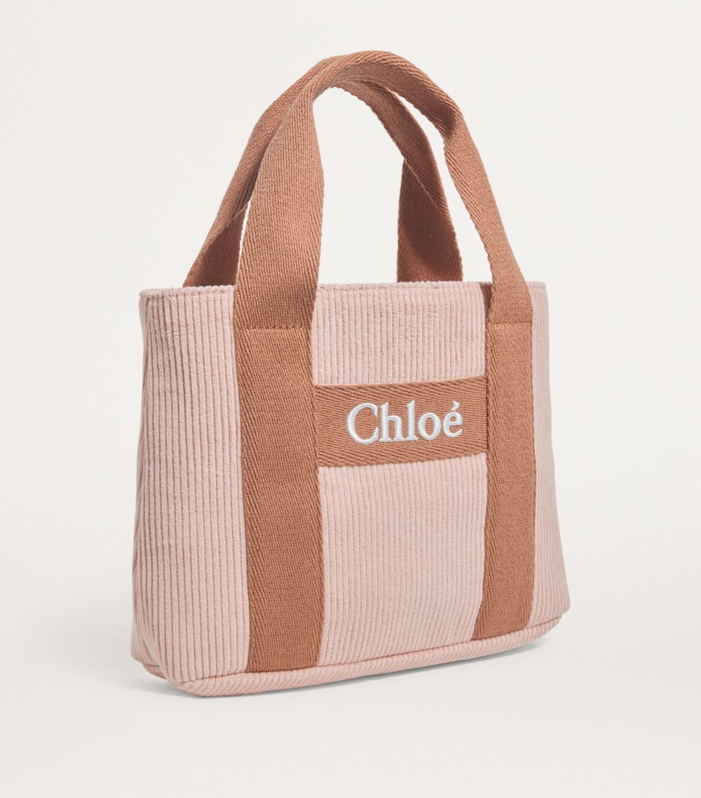 Chloé Kids Chloé Kids Corduroy Logo Shoulder Bag