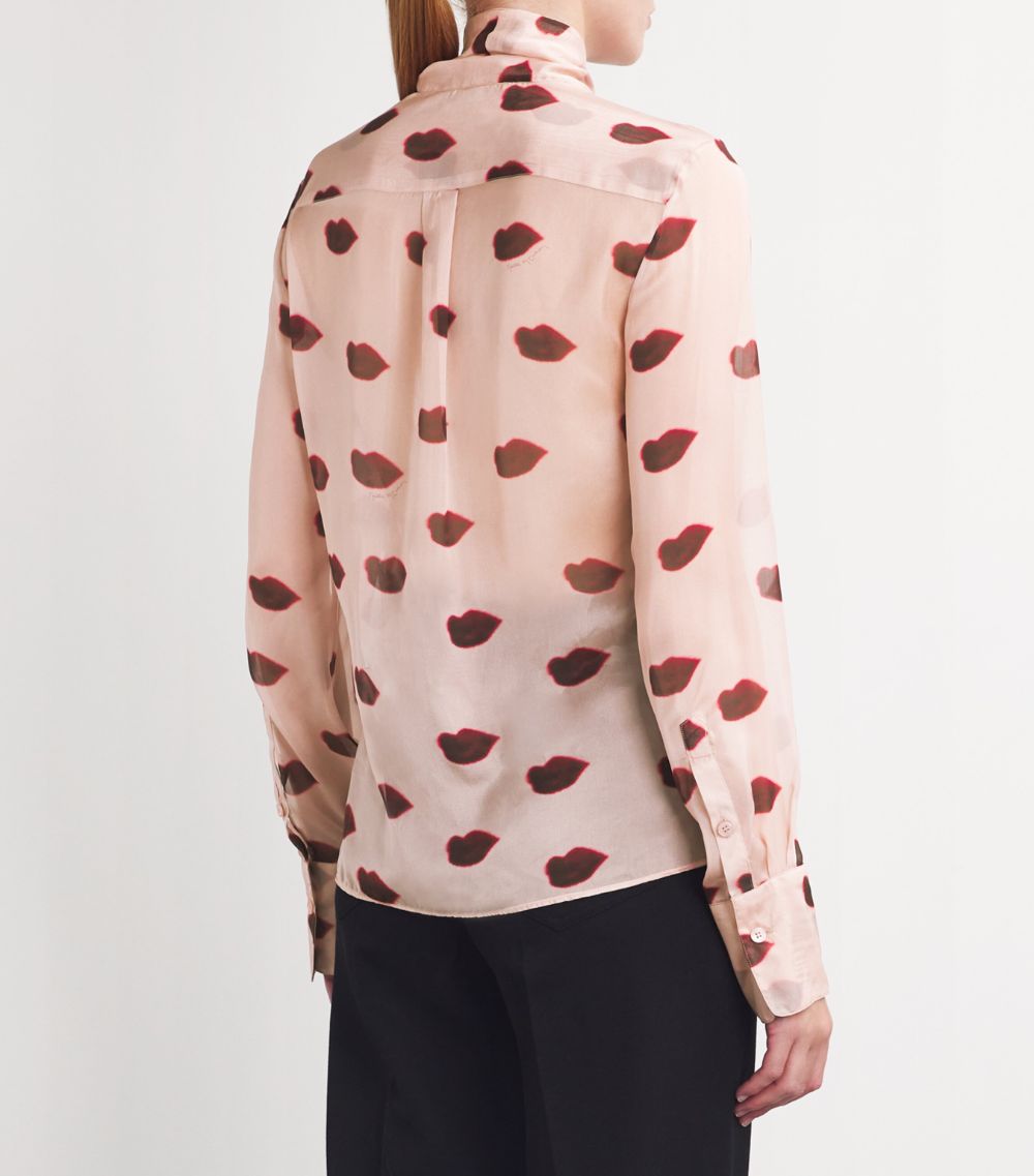 Stella McCartney Stella Mccartney Silk Lip Print Blouse