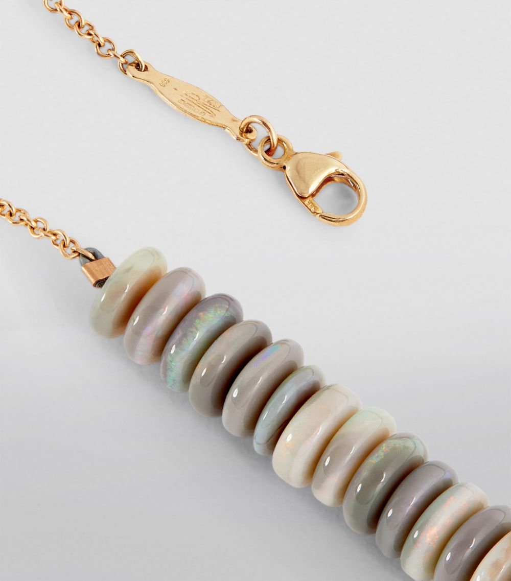 Jacquie Aiche Jacquie Aiche Yellow Gold, Diamond And Opal Graduated Beaded Necklace