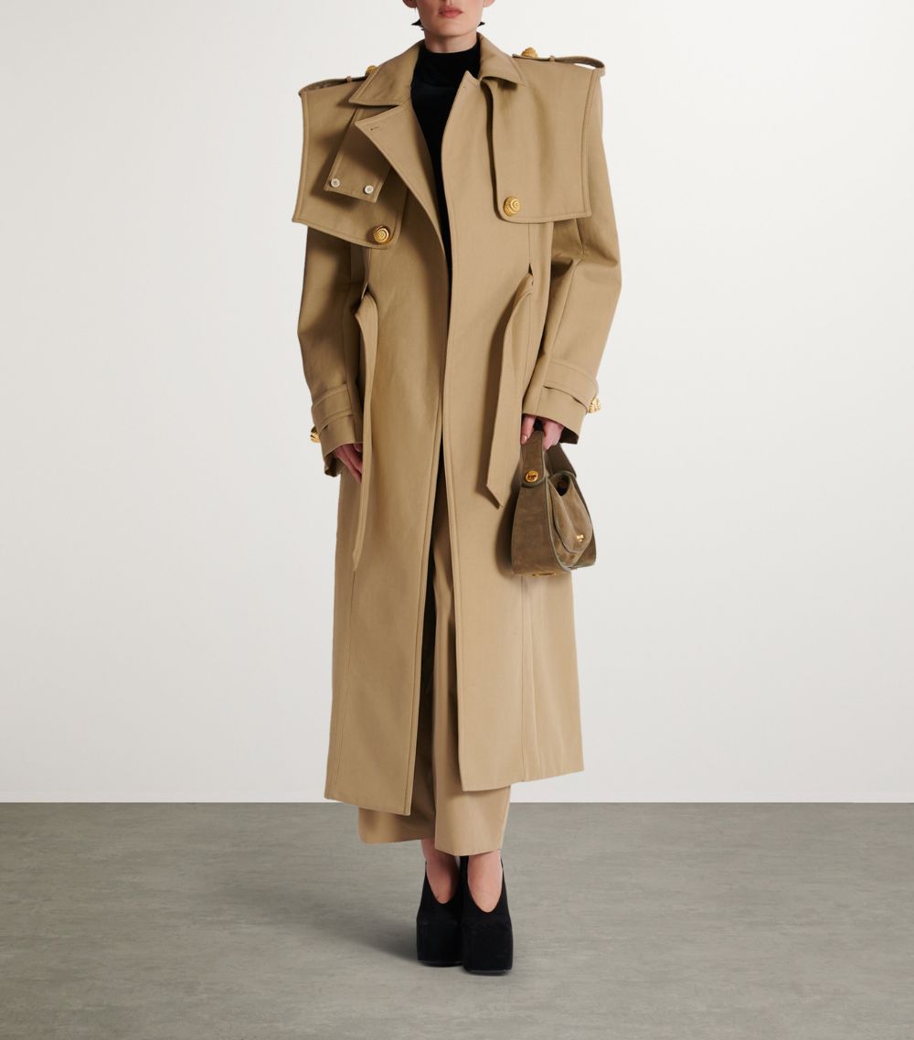 Balmain Balmain Water-Repellent Belted Trench Coat