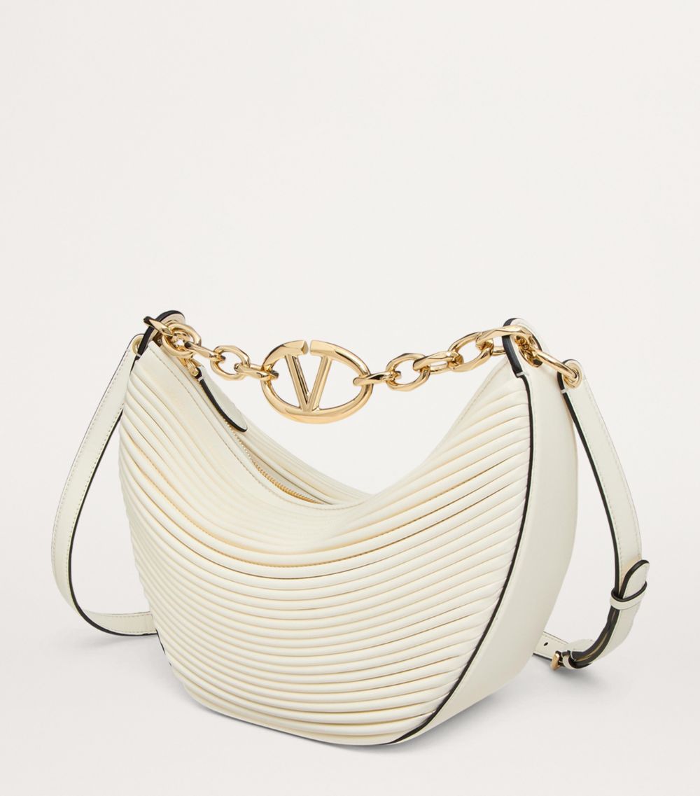 VALENTINO GARAVANI Valentino Garavani Small Leather Vlogo Moon Shoulder Bag