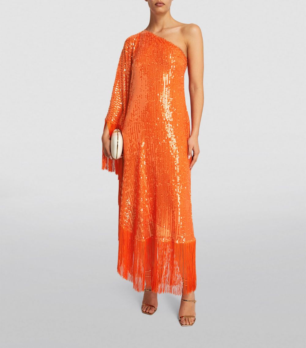 Taller Marmo Taller Marmo Fringed Spritz Disco Maxi Dress