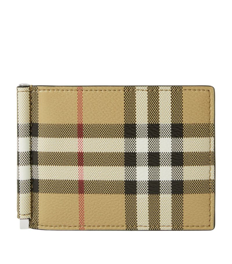 Burberry Burberry Check Money Clip Bifold Wallet