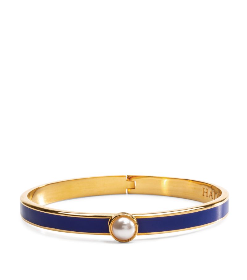 Halcyon Days Halcyon Days Gold-Plated Cabochon Pearl Bangle
