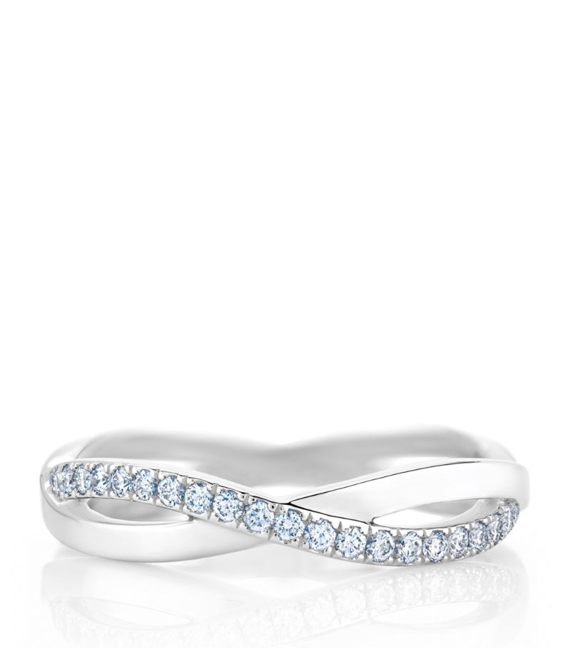 De Beers Jewellers De Beers Jewellers White Gold And Half Pavé Diamond Infinity Band