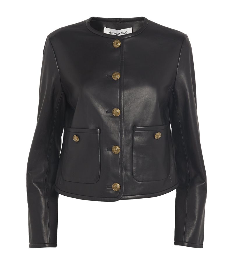 Veronica Beard Veronica Beard Leather Collarless Andrea Jacket