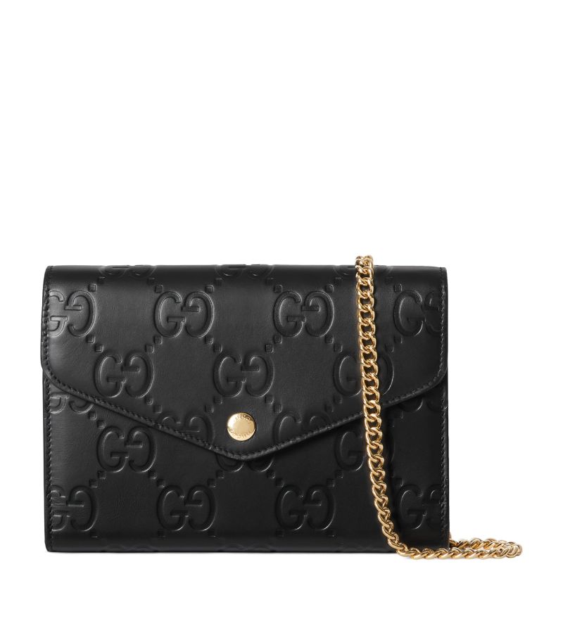 Gucci Gucci Leather Gg Chain Wallet