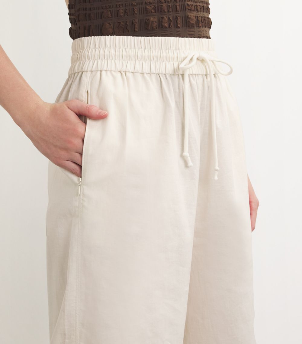Frame Frame Cotton-Linen-Blend Wide-Leg Trousers