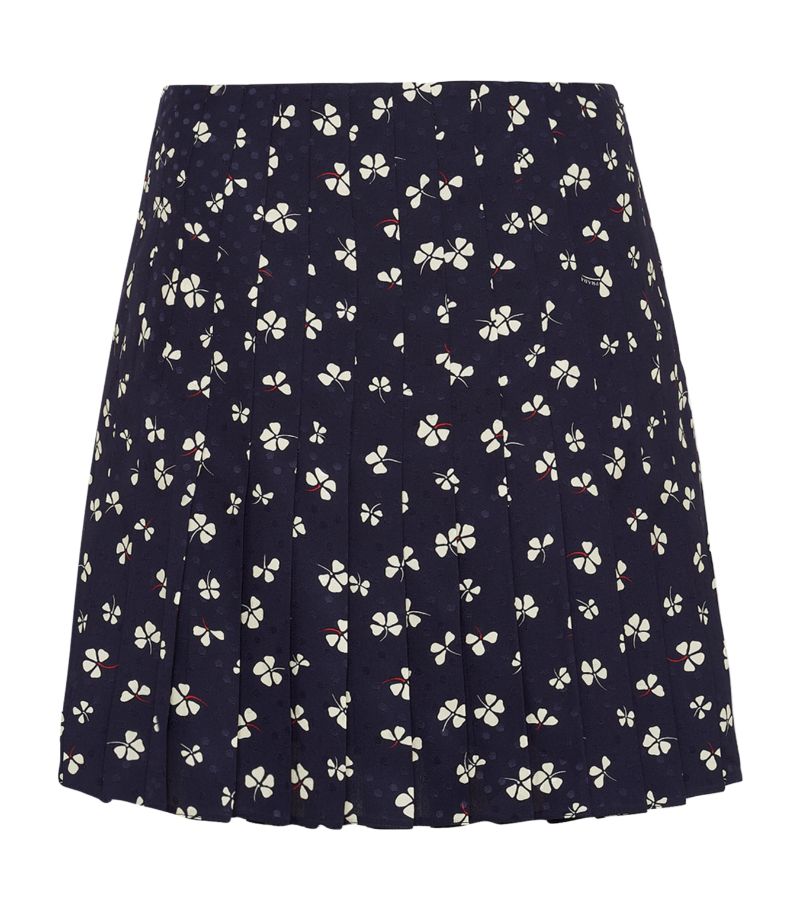 Prada Prada Silk Clover Pleated Mini Skirt
