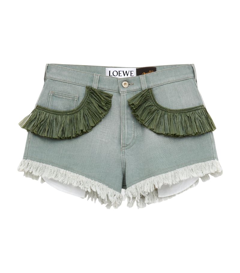 Loewe Loewe X Paula'S Ibiza Frayed-Hem Denim Shorts