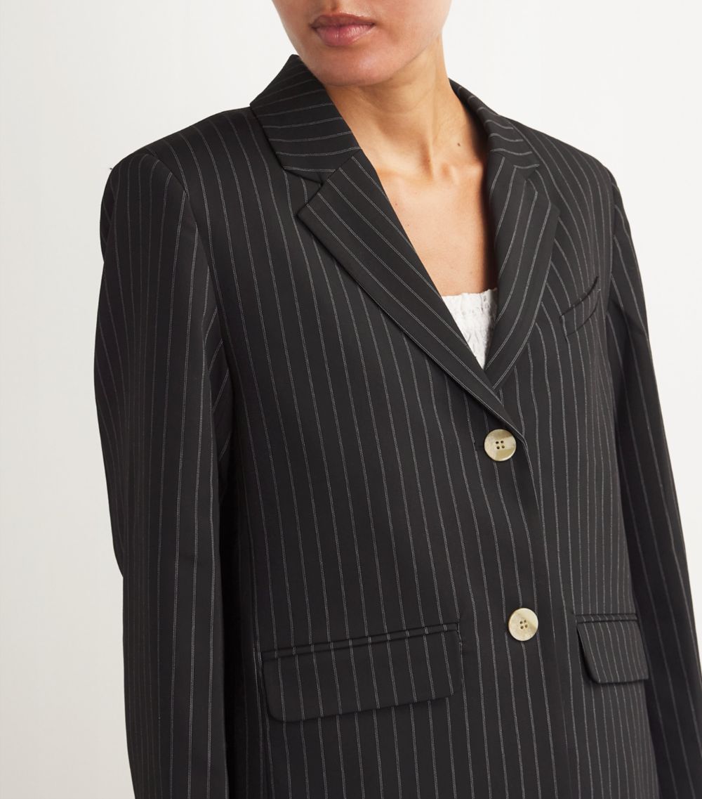 Ganni Ganni Pinstripe Single-Breasted Blazer