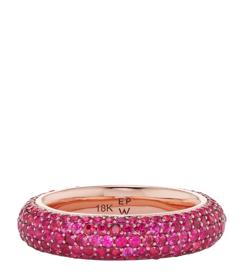 Emily P. Wheeler EMILY P. WHEELER Rose Gold and Sapphire Puffy Band Ring