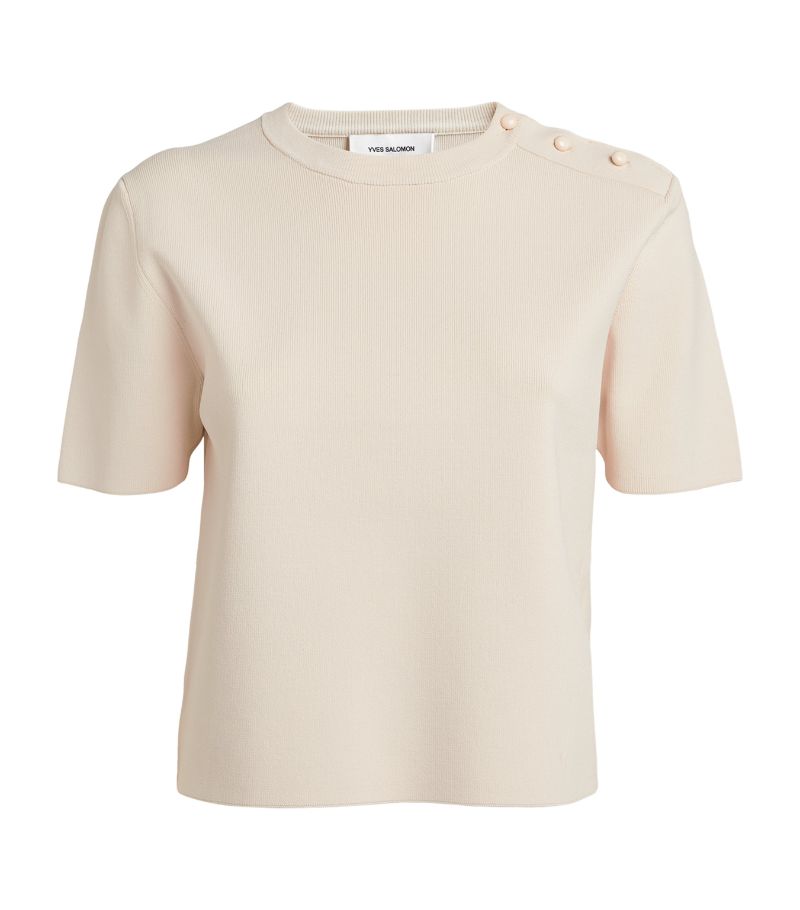 Yves Salomon Yves Salomon Button-Shoulder T-Shirt