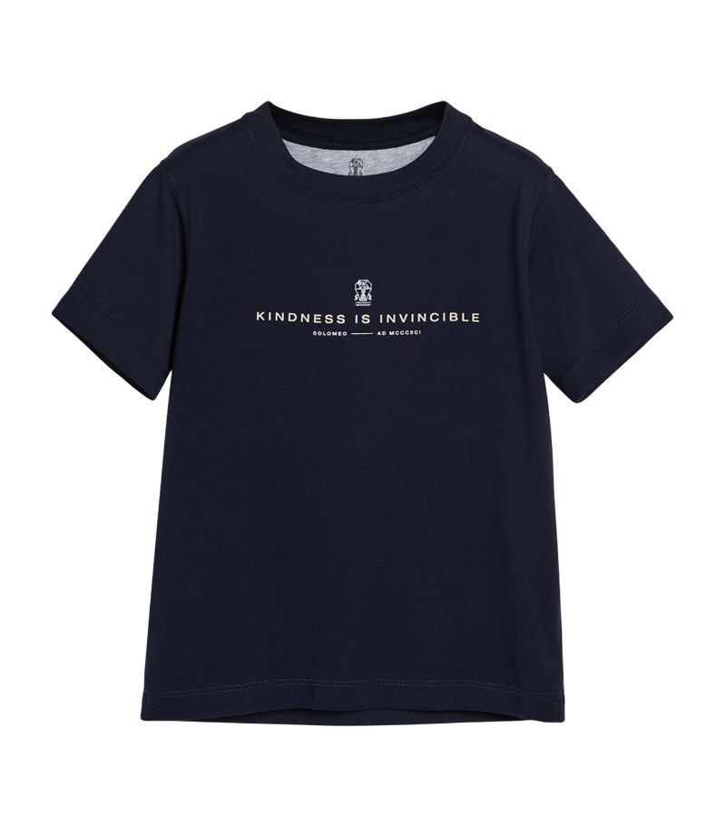 Brunello Cucinelli Kids Brunello Cucinelli Kids Cotton Slogan T-Shirt (4-12+ Years)