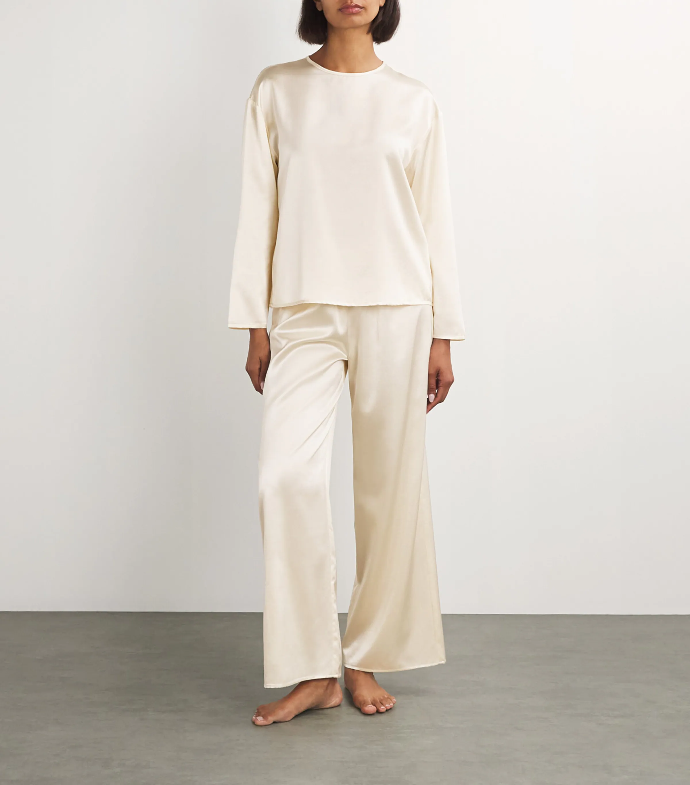 Asceno Asceno Silk-Wool Byron Pyjama Top