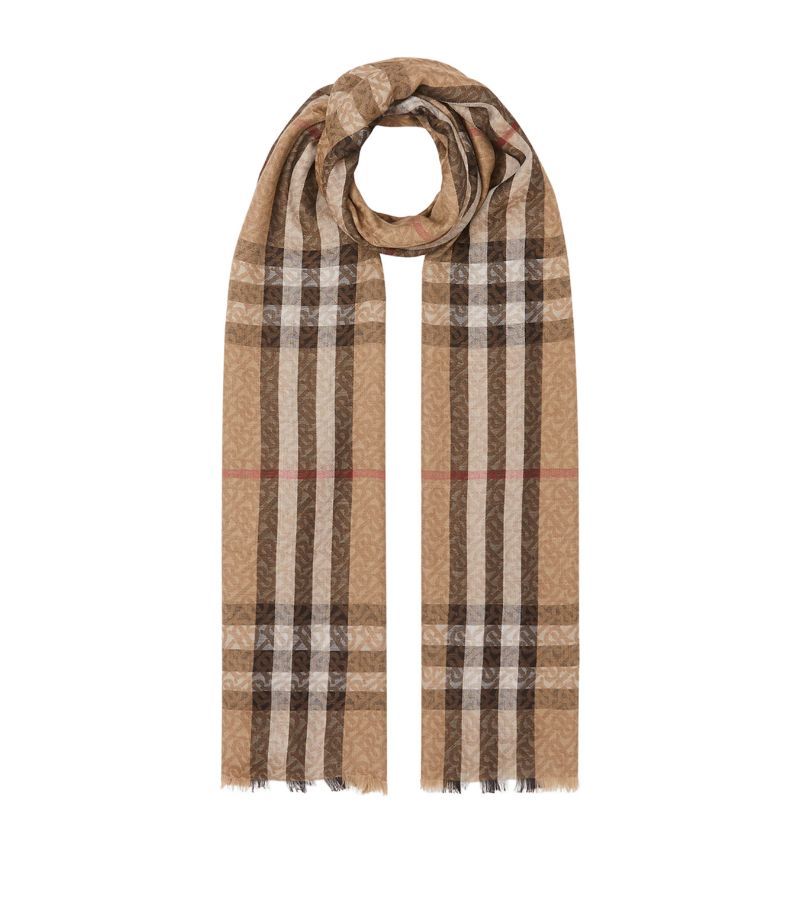 Burberry Burberry Wool-Silk Vintage Monogram Scarf