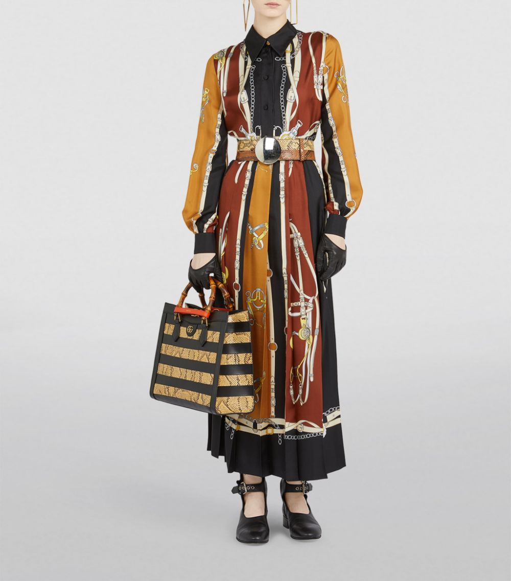 Gucci Gucci Silk Equestrian Midi Dress