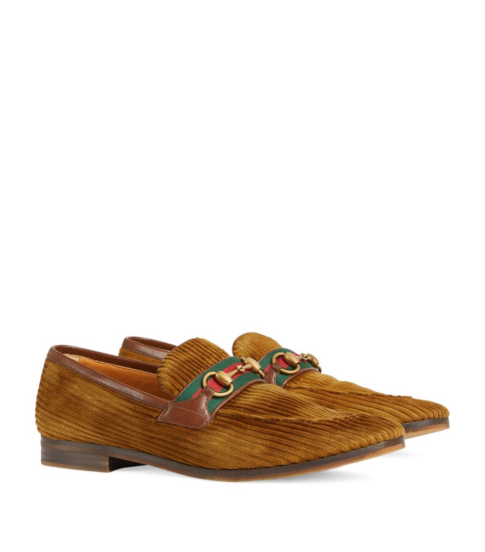 Gucci Gucci Velvet Corduroy Horsebit Loafers