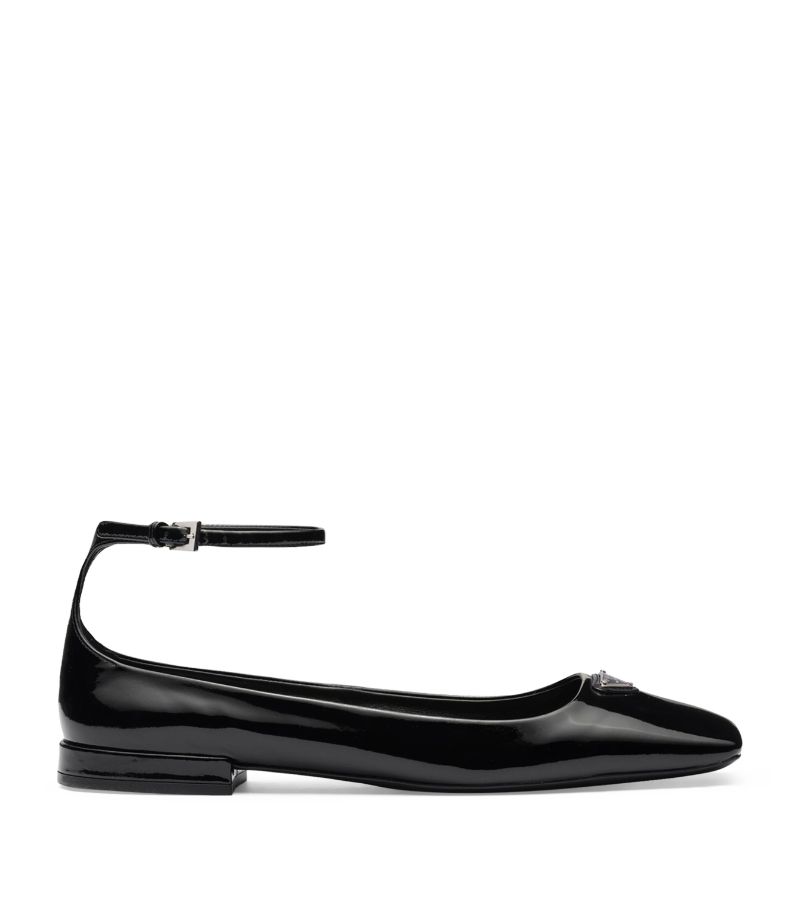 Prada Prada Patent Leather Triangle Flats