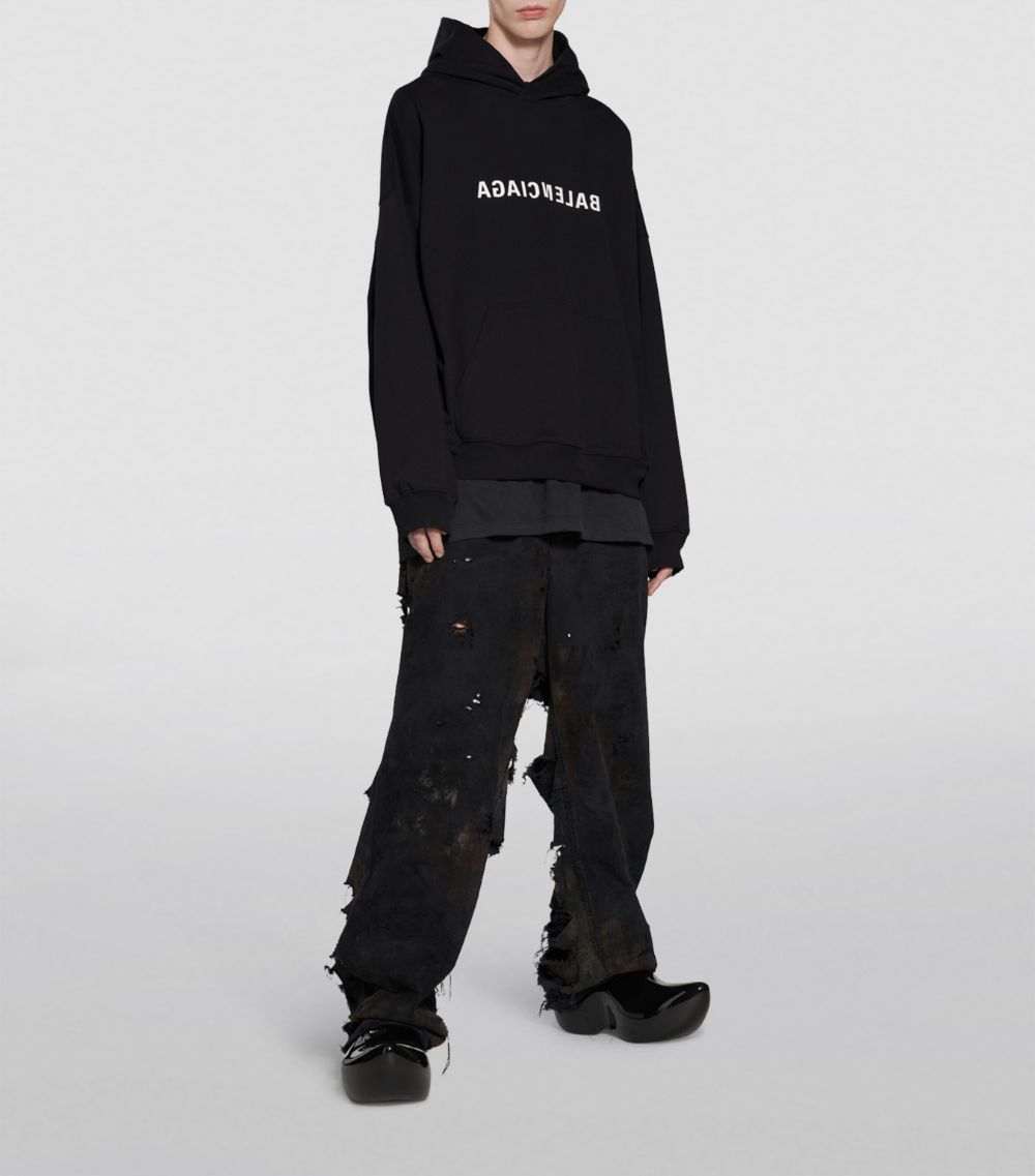 Balenciaga Balenciaga Mirror Logo Oversized Hoodie