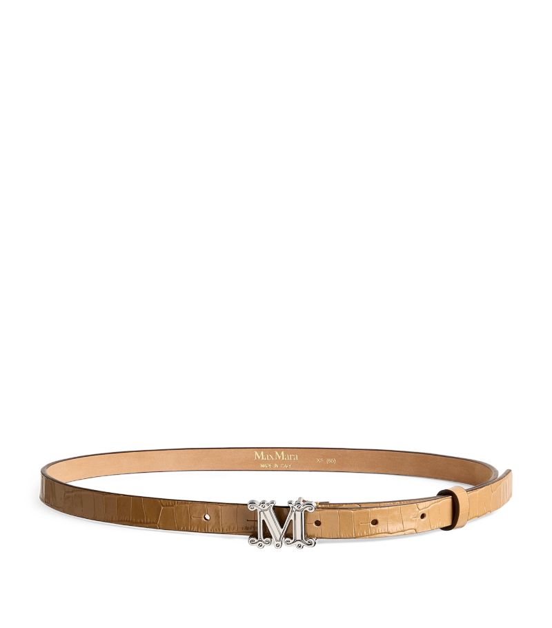 Max Mara Max Mara Croc-Print Monogram Belt