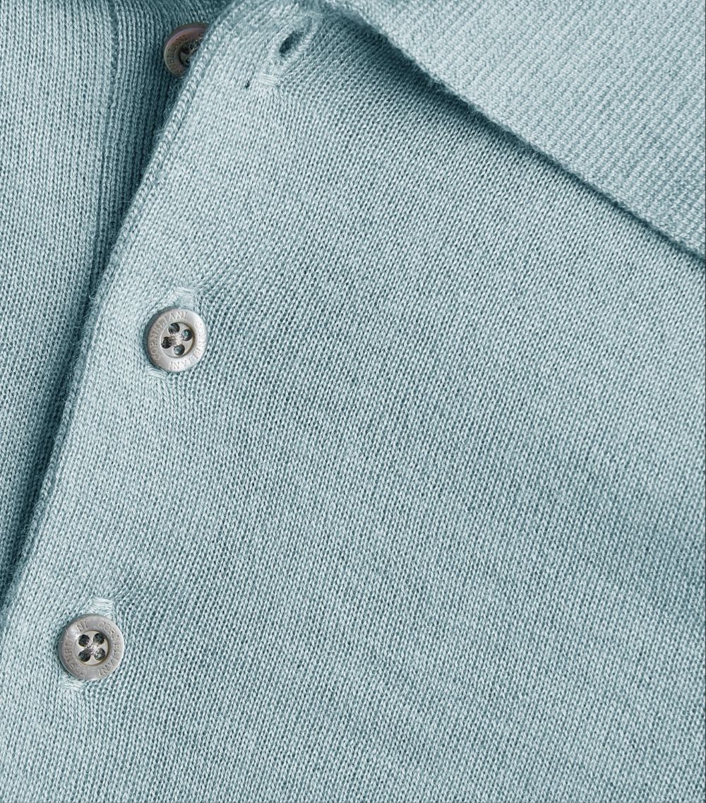 Corneliani Corneliani Cashmere-Silk Long-Sleeve Polo Shirt
