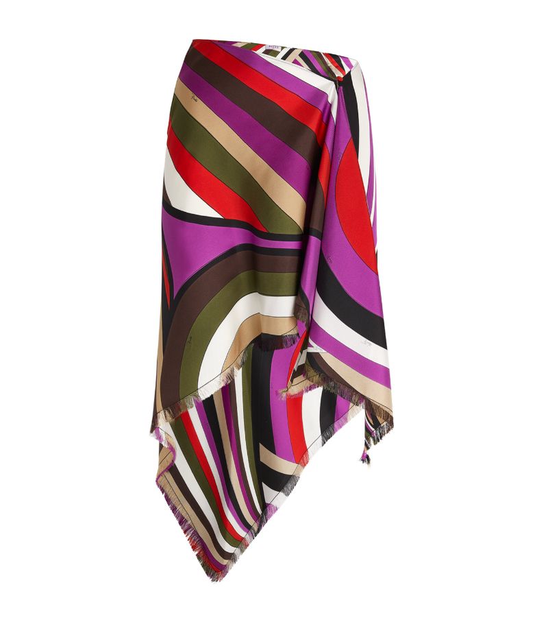 Emilio Pucci Pucci Silk Marmo Print Mini Skirt