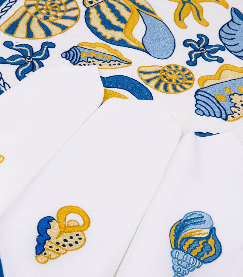 Loretta Caponi Loretta Caponi Embroidered Shells Placemat & Napkin